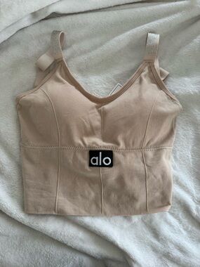 Alo tank- Nali Collection Beige Seamless Crop Tank